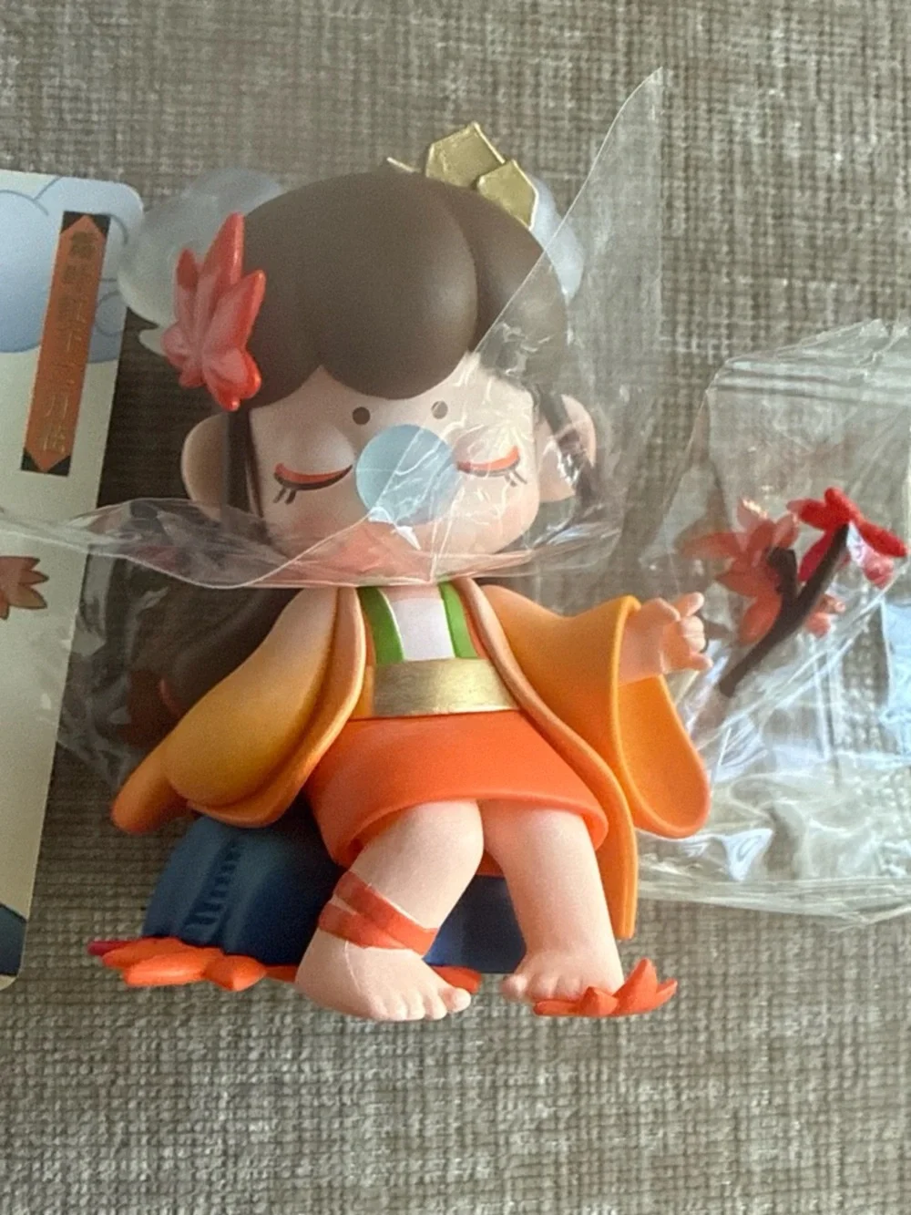 Nanci Orange Sleeping Girl Figurine Kids Toy - Decorative Collectible
